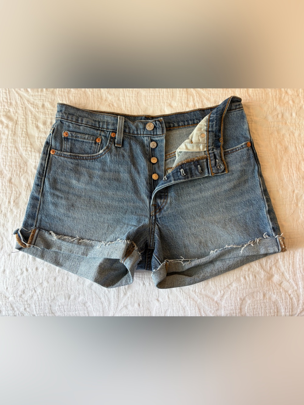 Levi's 501 Button-Fly Rolled Hem Denim Shorts
